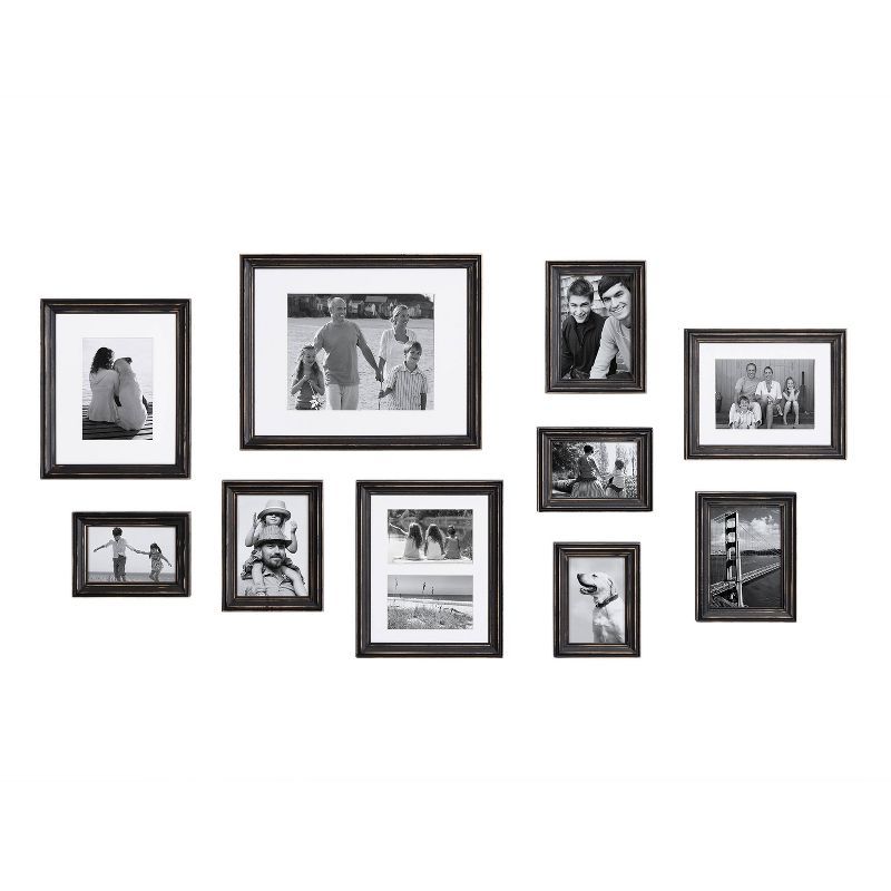 Bordeaux 10-Piece Black Wood Gallery Wall Frame Set