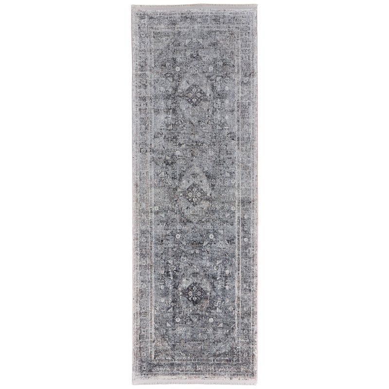 Luminous Ivory Medallion 32'' Reversible Viscose Rug