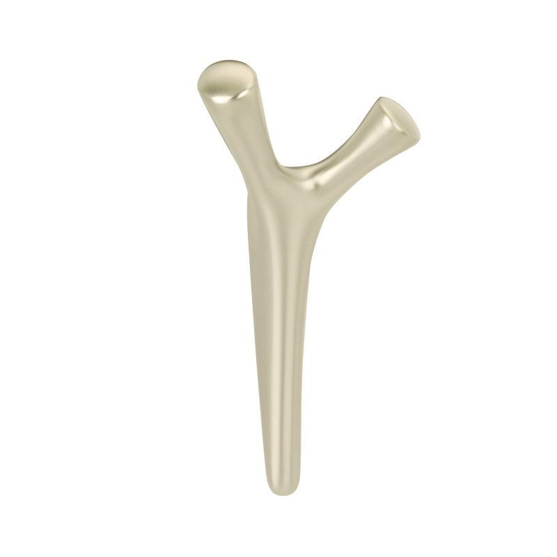 Golden Champagne Double Prong Decorative Wall Hook