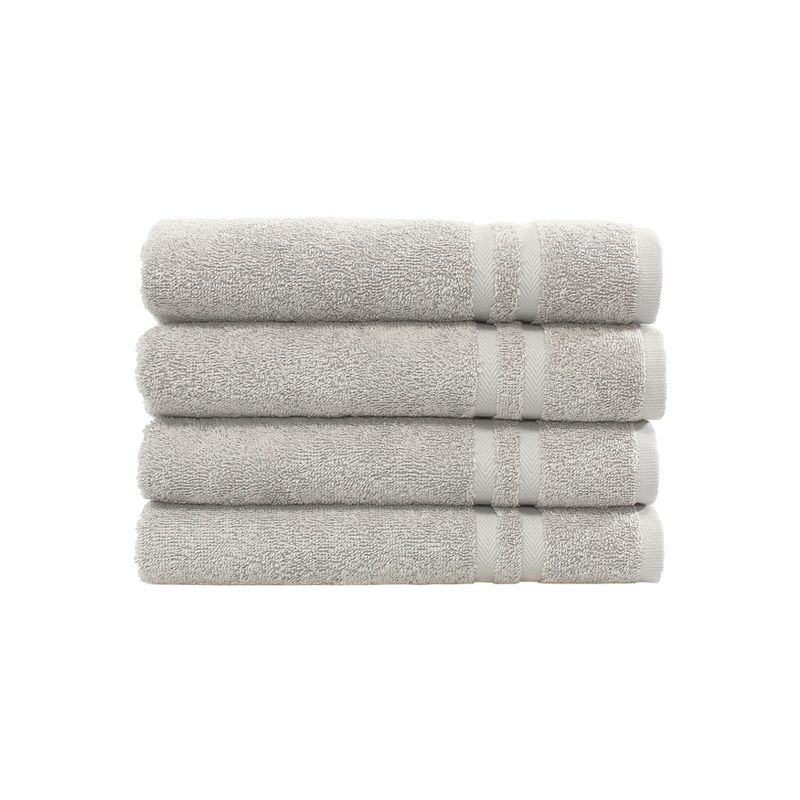 Denzi Gray Turkish Cotton Midweight Hand Towels Set of 4