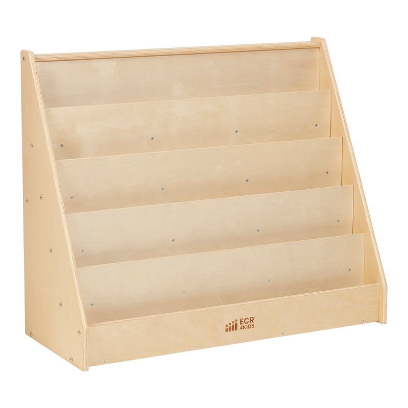 Natural Birch Single-Sided Kids Book Display Shelf