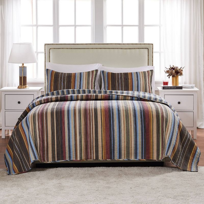 Durango Twin Blue Cotton Reversible Quilt Set