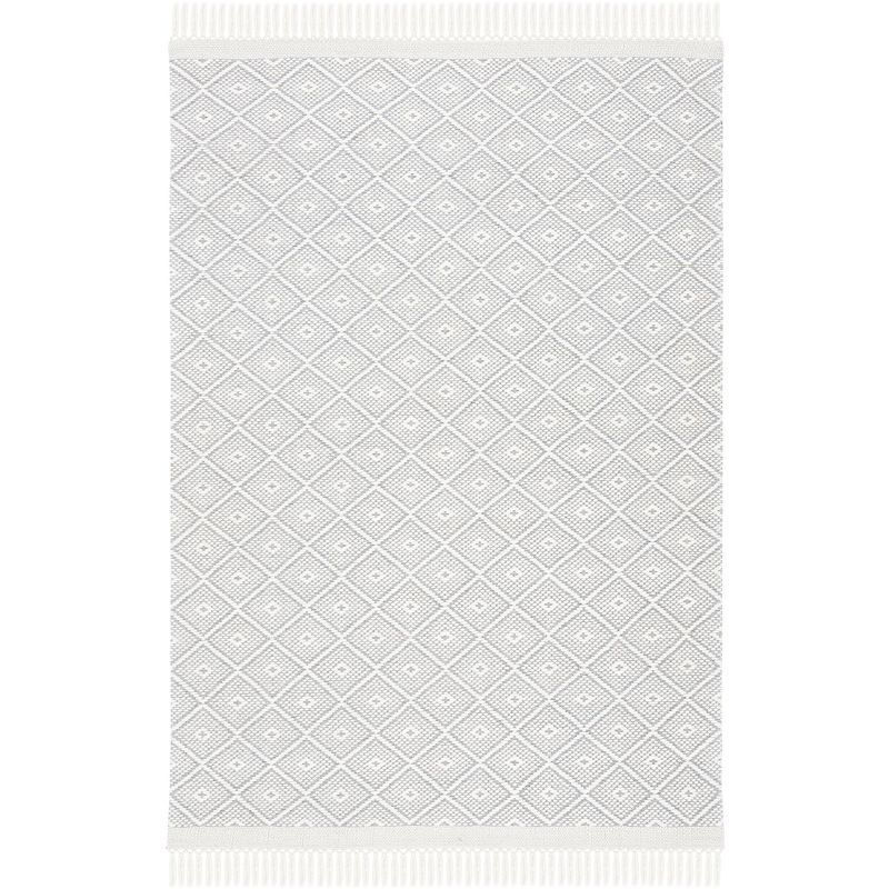 Ivory Hand-Knotted Wool Square Area Rug