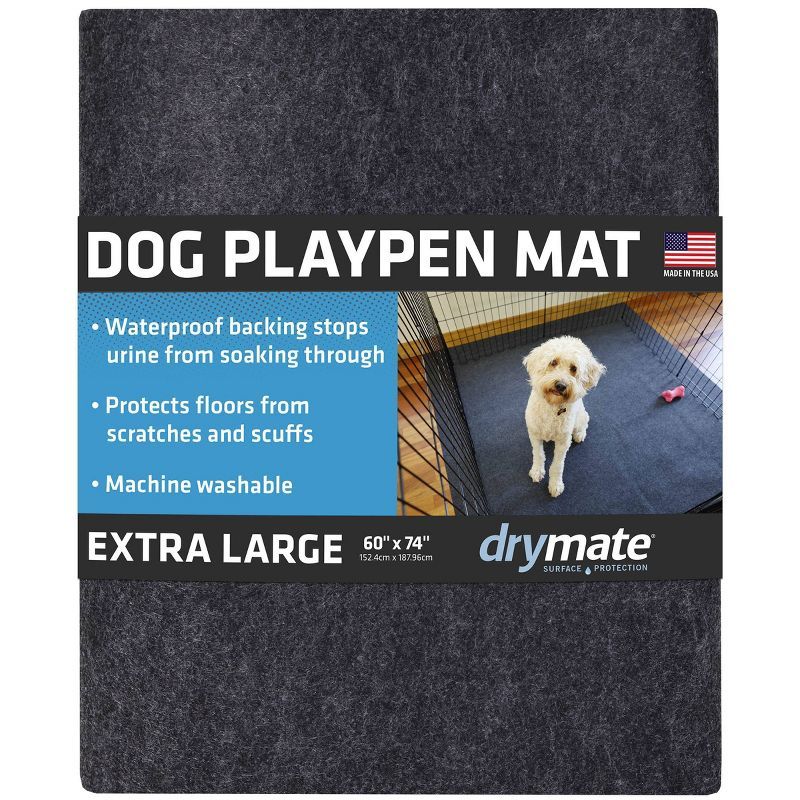 Drymate Charcoal Extra Large Waterproof Dog Playpen Mat