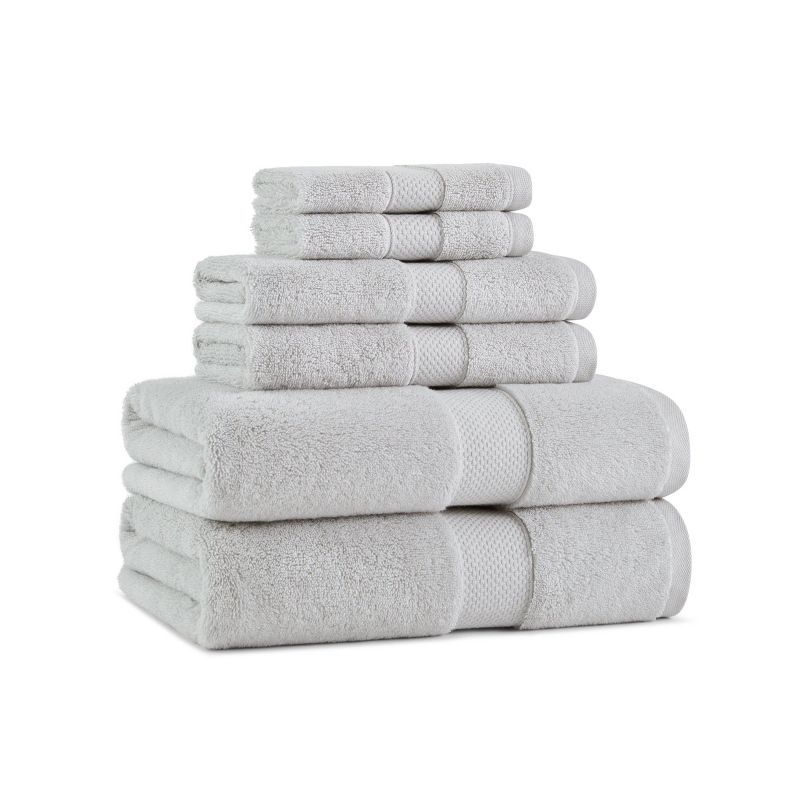 Oversized Light Grey Egyptian Cotton 6-Piece Bath Towel Set