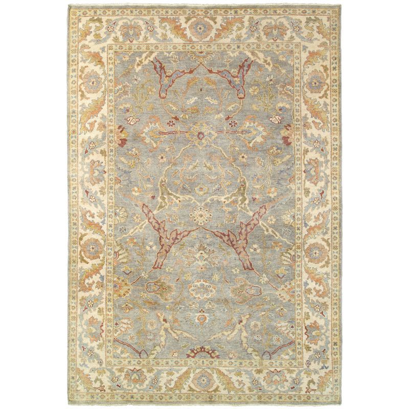 Hand-knotted Gray Wool Rectangular Area Rug 2' x 3'