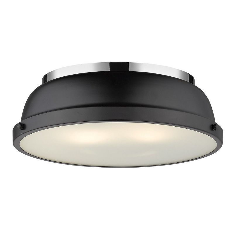 Duncan 14'' Chrome and Matte Black Flush Mount Light