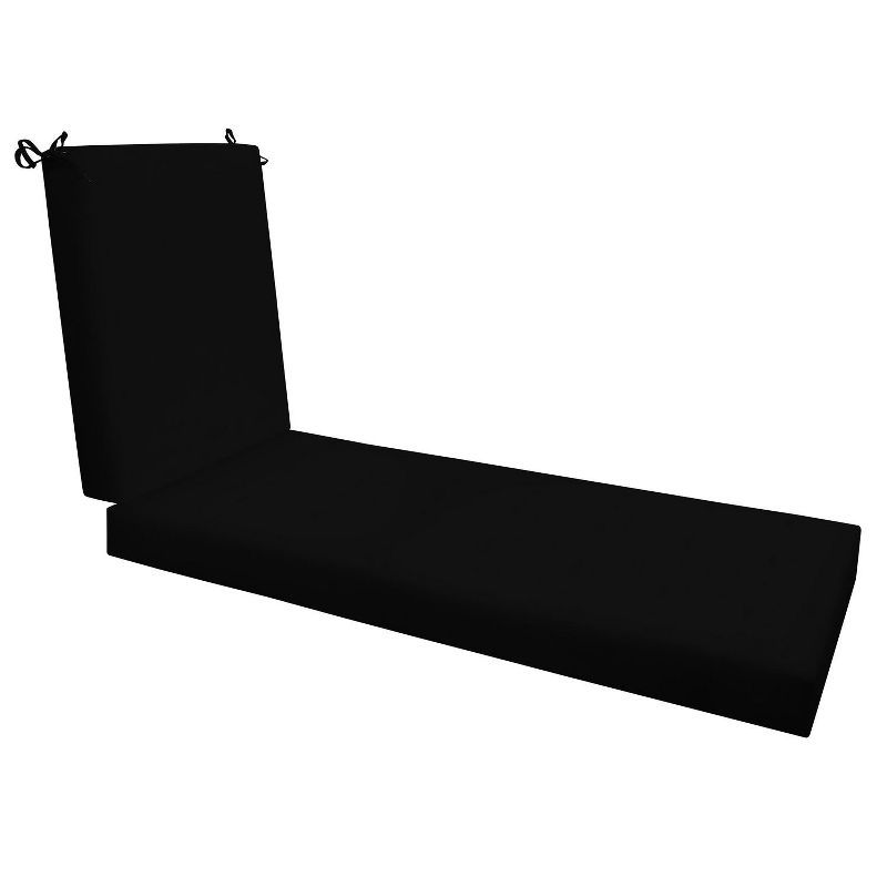 Sunbrella Canvas Black Outdoor Chaise Lounge Cushion