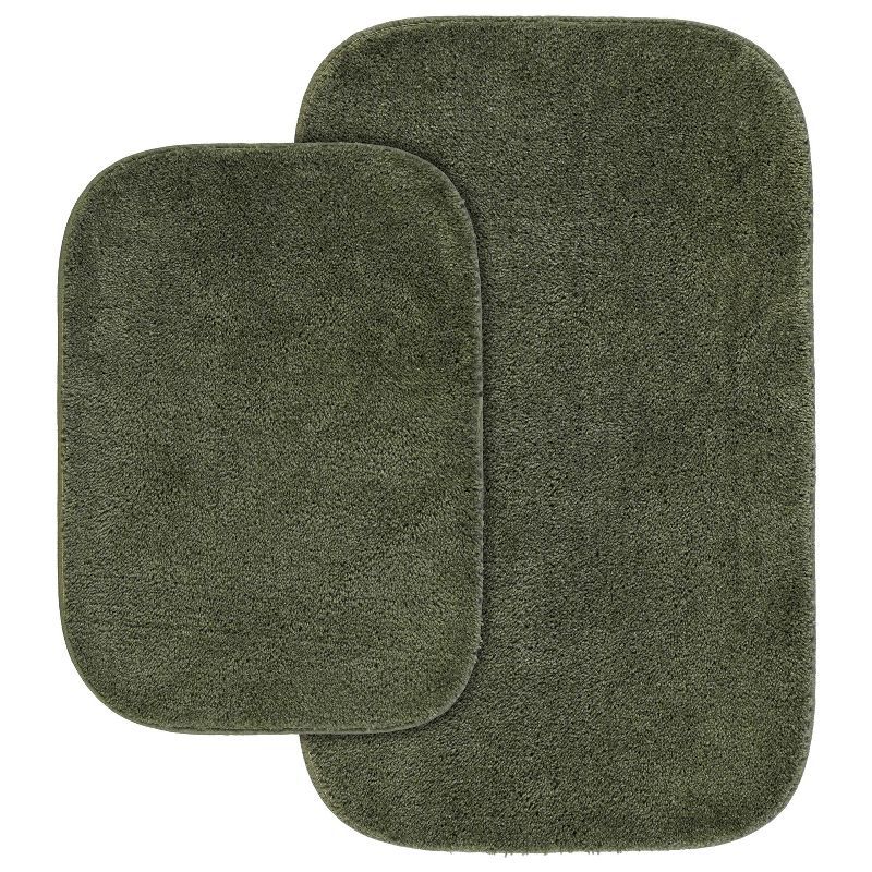 Deep Fern Traditional Nylon 2-Piece Bath Rug Set