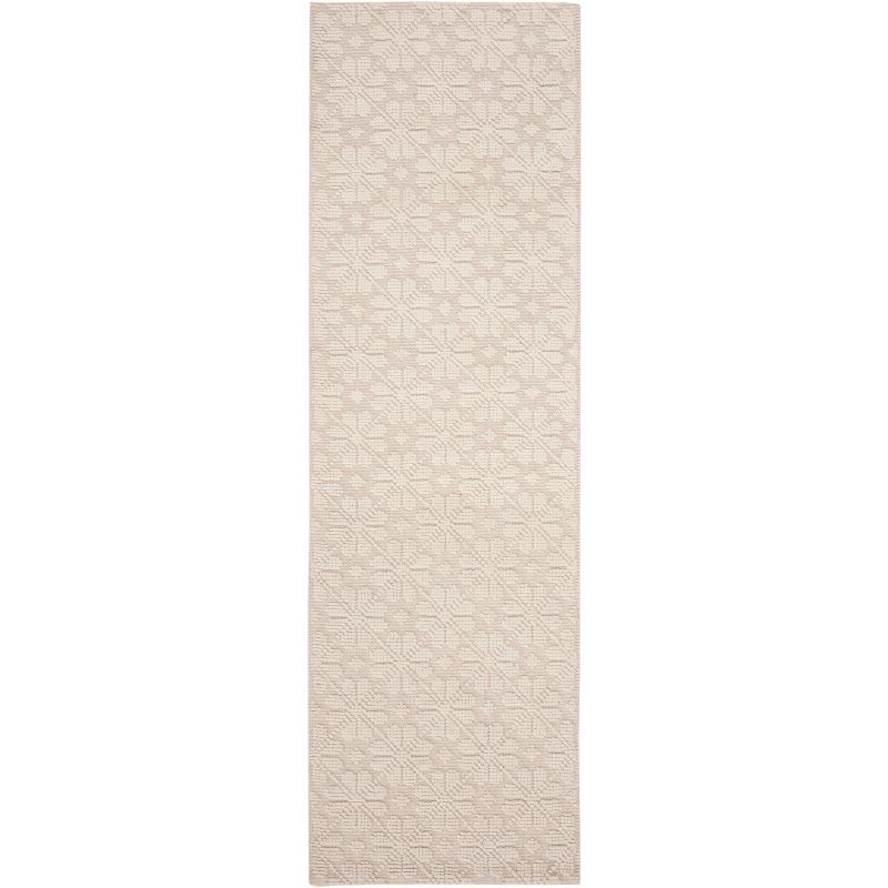 Ivory Hand-Knotted Wool Runner Rug 2'3" x 6'