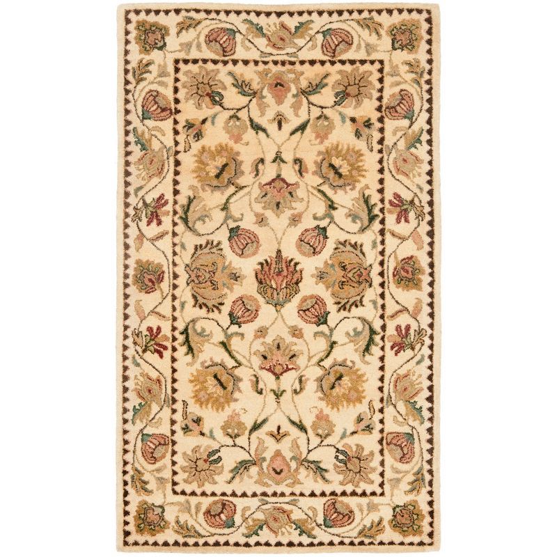 Ivory Rectangular Hand-Tufted Wool Area Rug