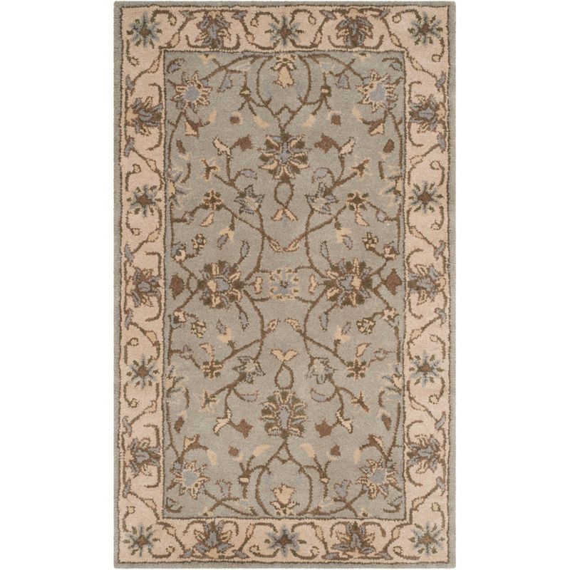 Elegant Heritage Hand-Tufted Wool Area Rug in Beige/Grey, 3' x 5'