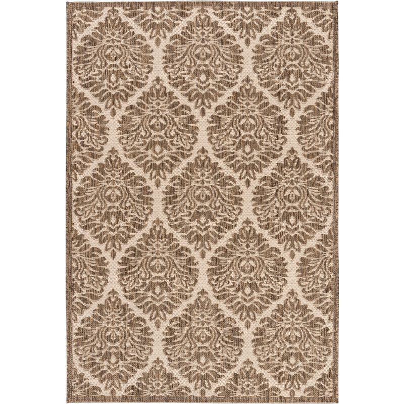 Cream Beige Geometric Flat Woven 4' x 6' Area Rug