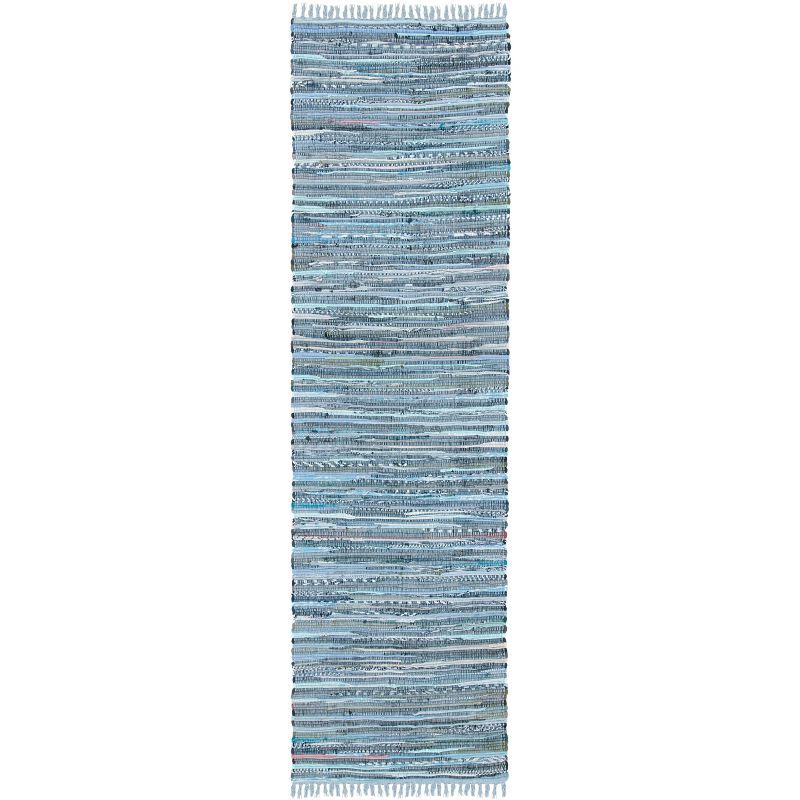 Vibrant Striped Multicolor Hand-Woven Runner Rug, 2'3" x 9'
