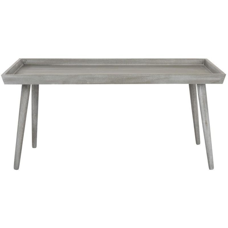 Slate Grey Pinewood Rectangular Cocktail Table with Graduated Legs