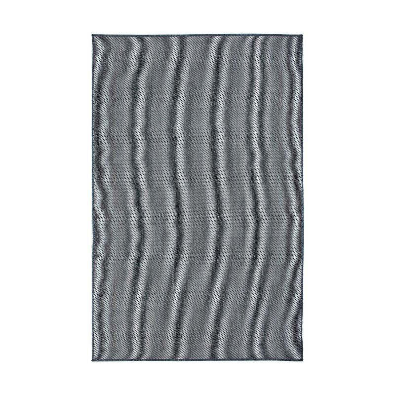 Reversible Easy-Care Blue Synthetic 5' x 7' Area Rug