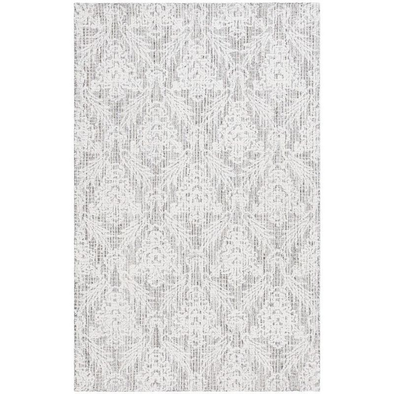 Gray Hand Tufted Wool Rectangular Area Rug 6' x 9'