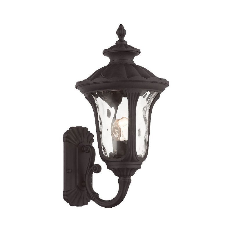 Elegant Oxford Bronze Outdoor Lantern with Clear Water Glass