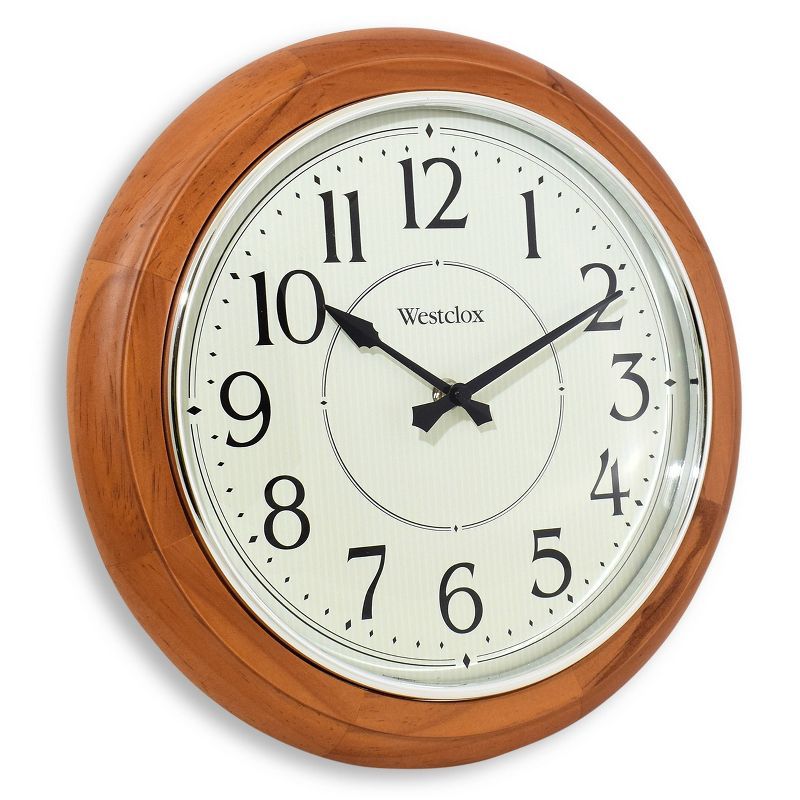 12.5" Natural Wood Wall Clock with Quiet Sweep Movement