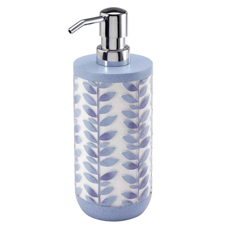 Periwinkle Blue and Purple Leaf Resin Lotion Dispenser