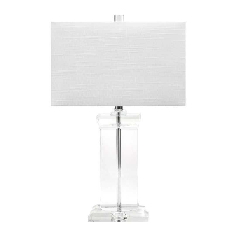 Modern Clear Crystal Table Lamp with Cotton Shade