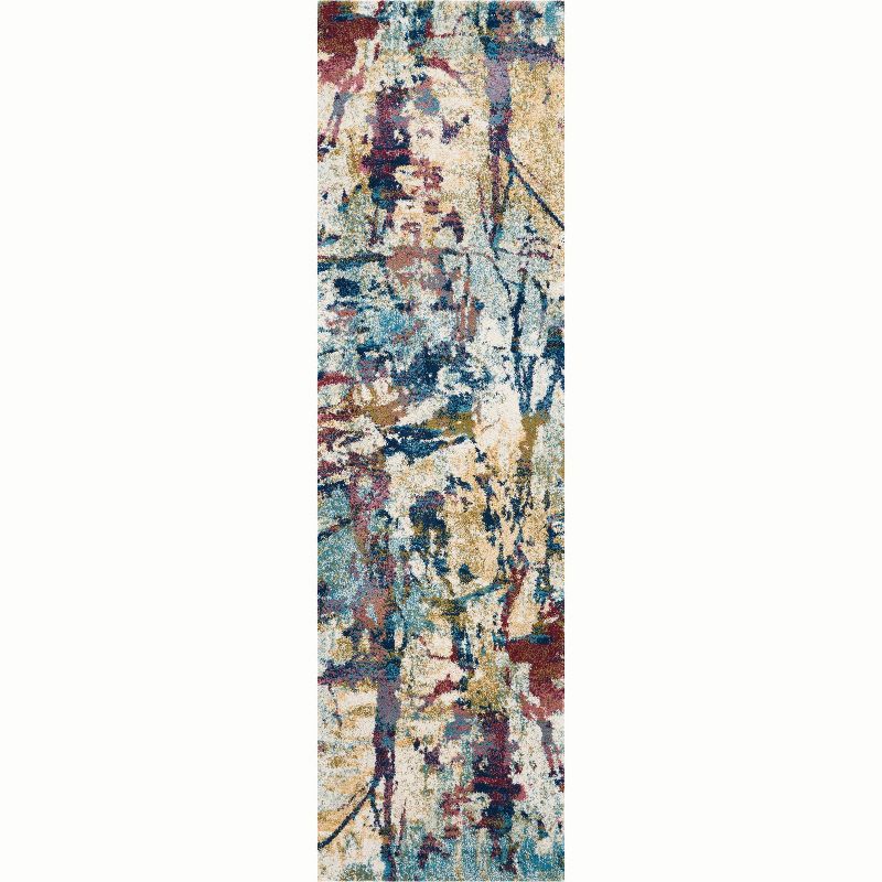 Abstract Elegance Multicolor Synthetic 26" Decorative Rug