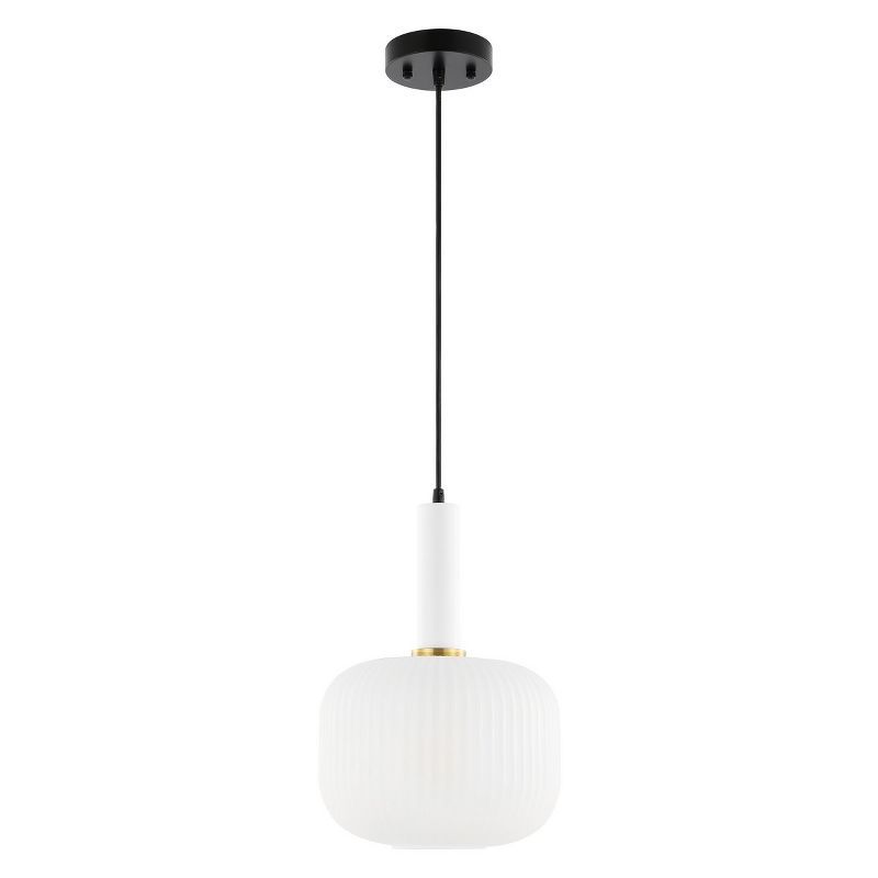 Naois Sleek White Glass LED Pendant Light