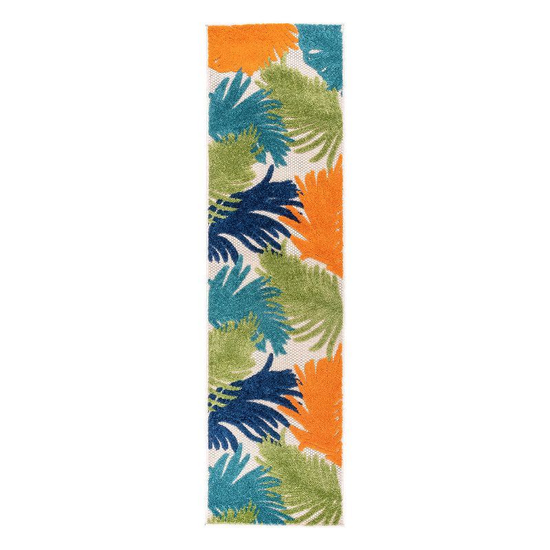 Tropical Floral Multi 2'x7' Indoor/Outdoor Reversible Runner Rug