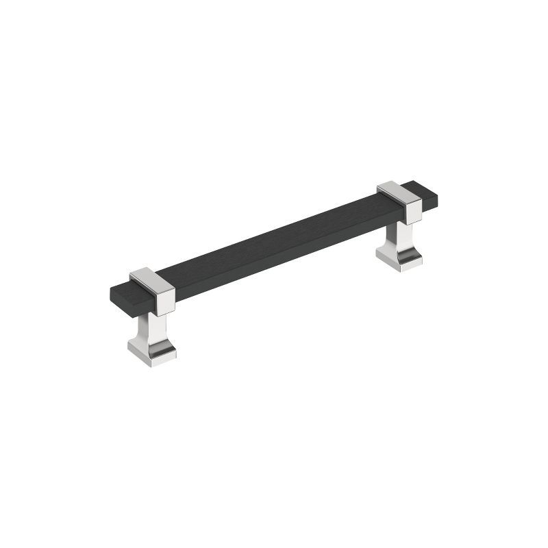 Overton Brushed Matte Black and Chrome Cabinet Bar Pull