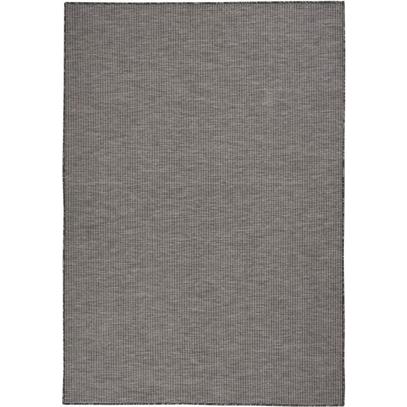 Charcoal 5' x 7' Flat Woven Synthetic Indoor/Outdoor Rug