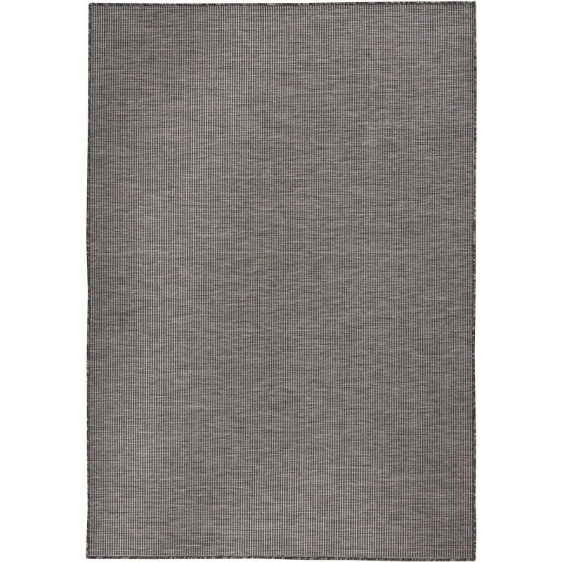 Charcoal 5' x 7' Flat Woven Synthetic Indoor/Outdoor Rug