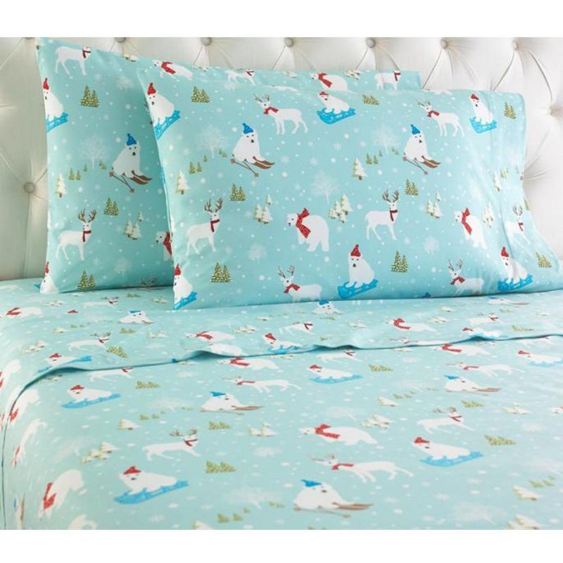 Fun in the Snow Queen Micro Flannel Sheet Set