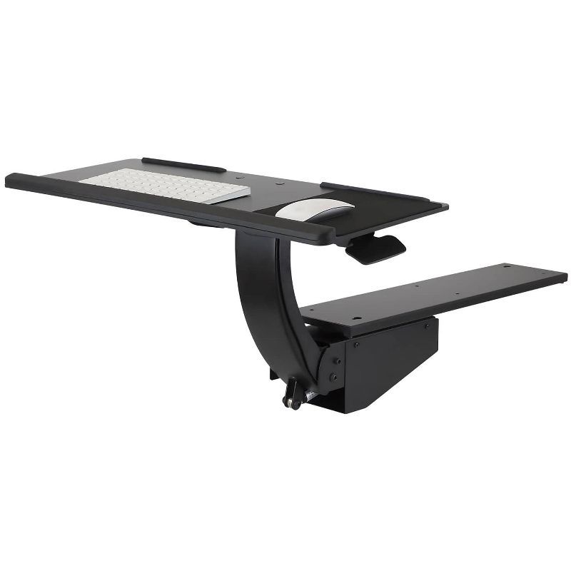 Black Adjustable Under Desk Keyboard and Mouse Drawer with Wrist Rest