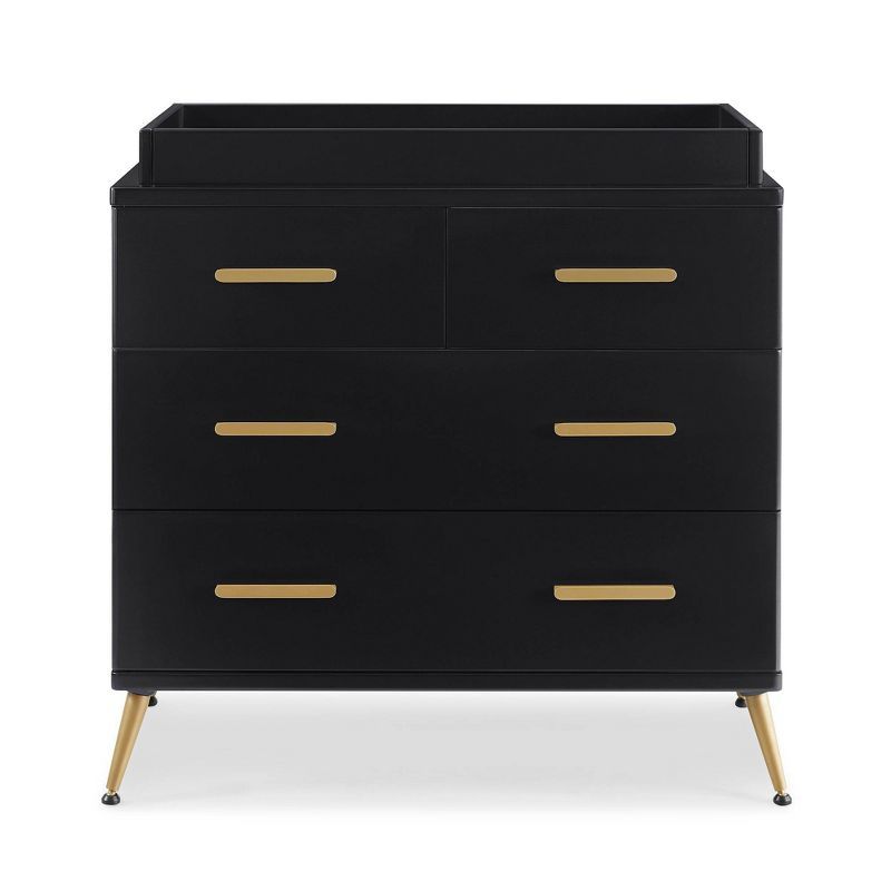 Black Ebony Bronze 4-Drawer Dresser with Changing Top