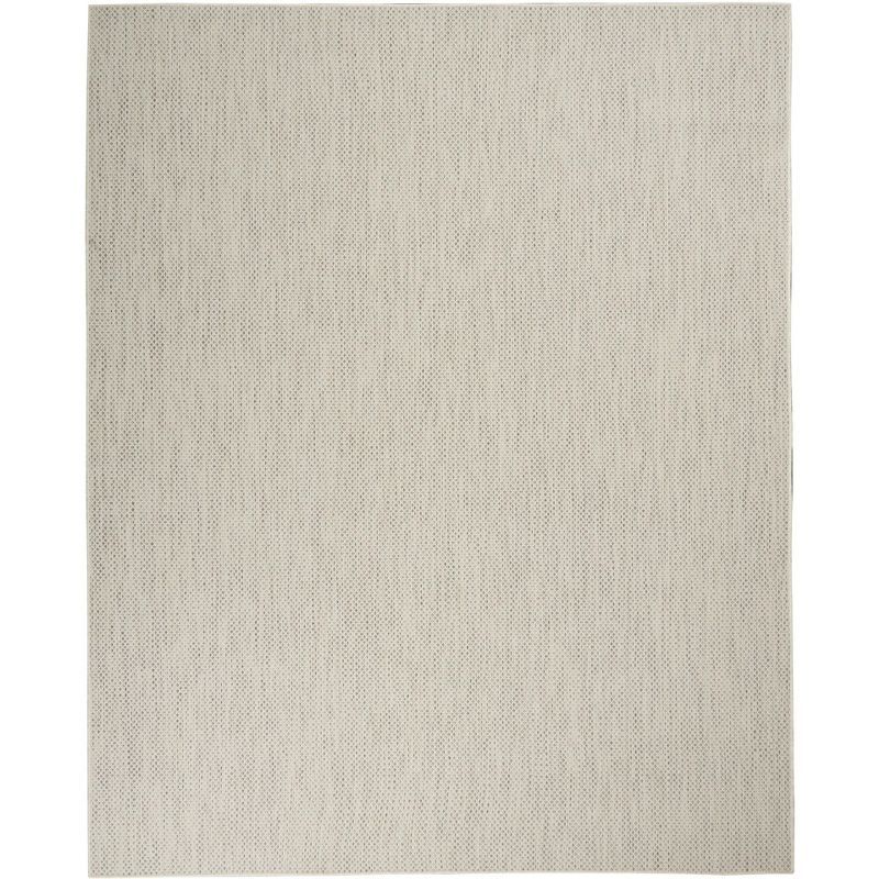 Ivory Silver Geometric Easy Care 8' x 10' Outdoor Rug