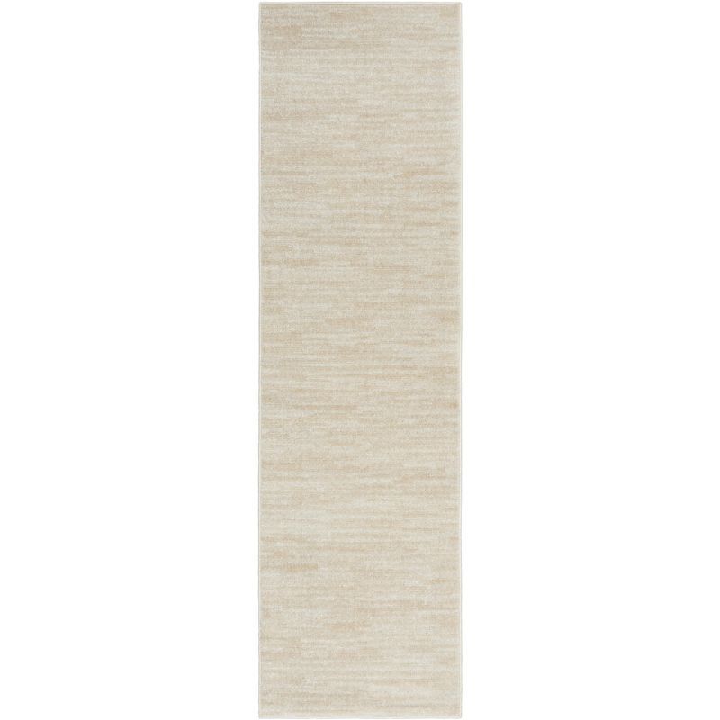 Essentials Ivory Beige 2'2" x 10' Flat Woven Outdoor Rug