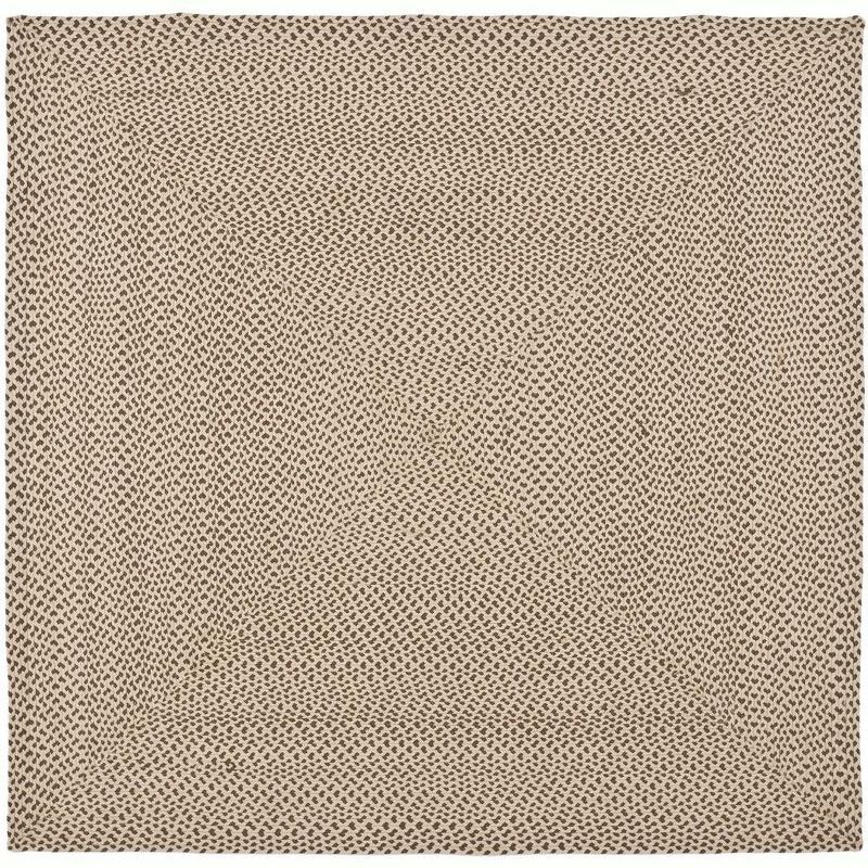 Handmade Ivory Cotton Braided 6' Square Area Rug