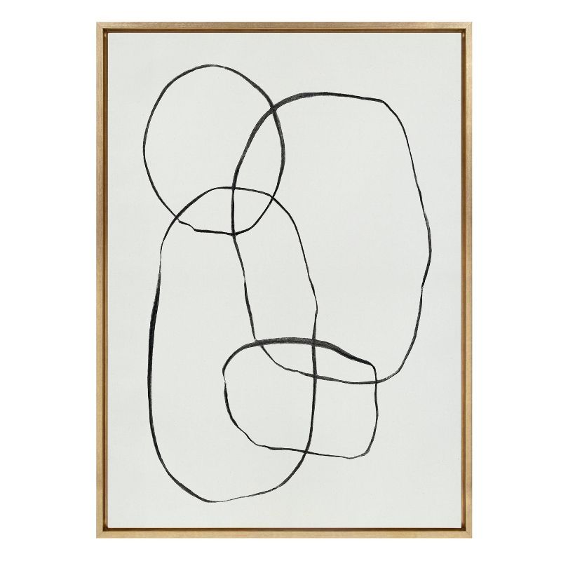 Sylvie Gold Framed Abstract Circles Canvas Art 30.87" x 41.87"