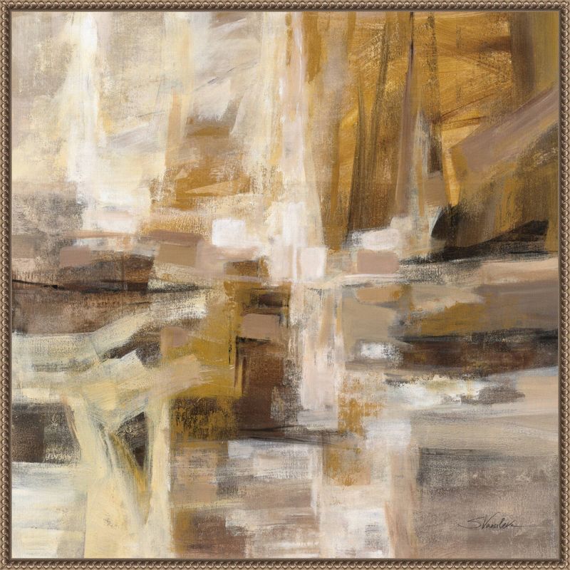 October Sunshine Abstract Canvas Print with Bronze Floater Frame