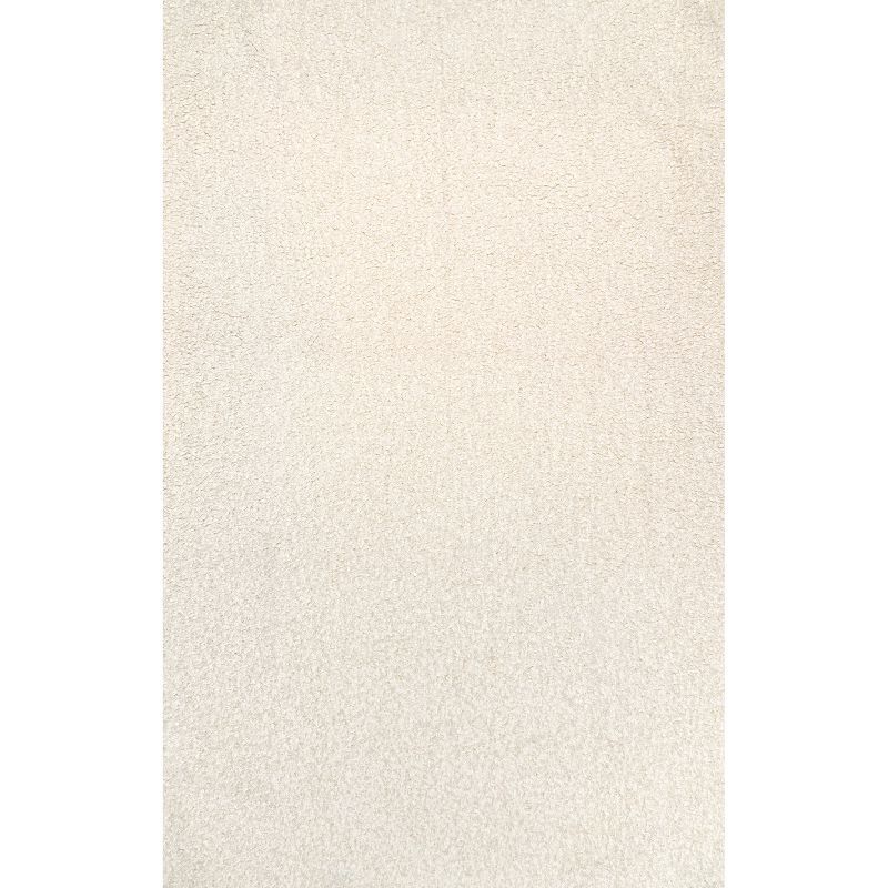 Elysian White Shaggy Faux Sheepskin 3' x 5' Washable Rug