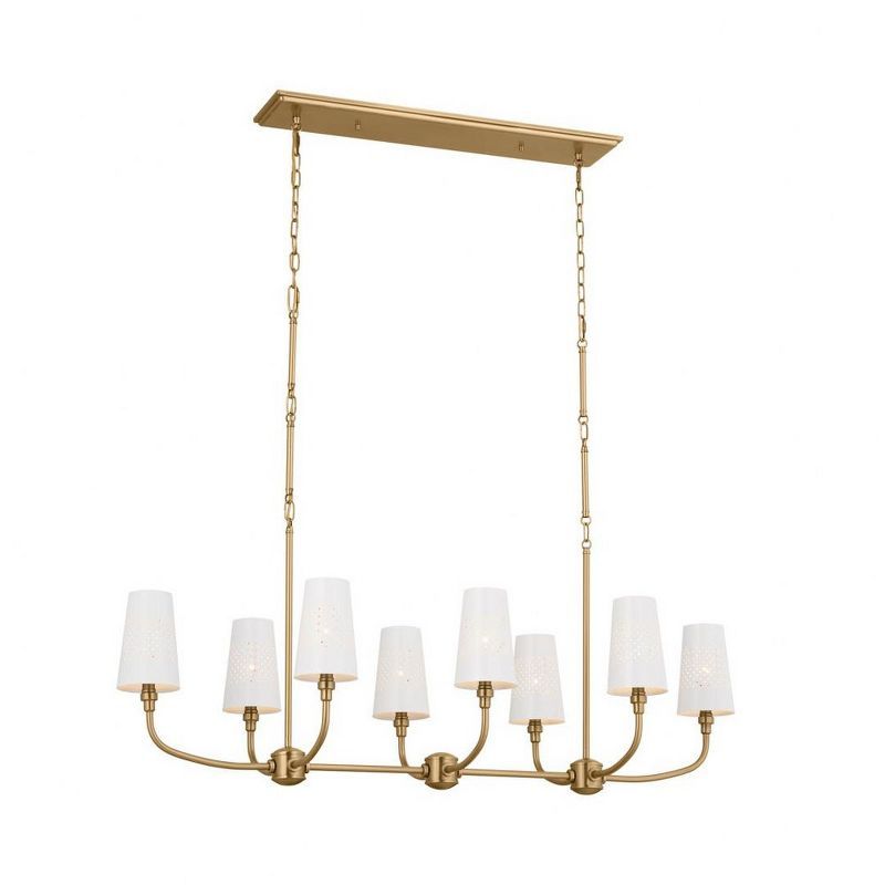 Adeena Brushed Natural Brass 8-Light Linear Chandelier