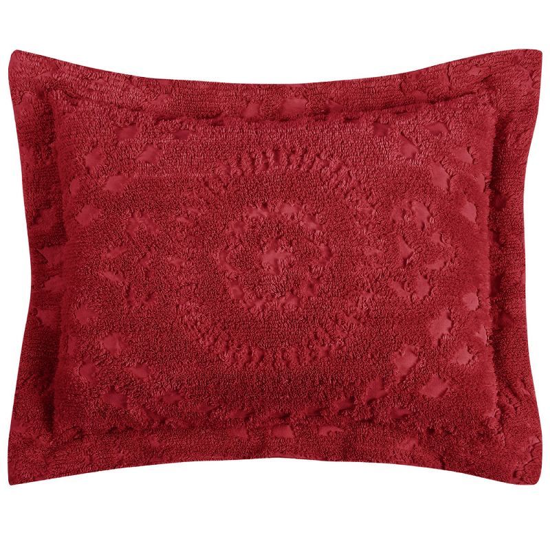 Rio Burgundy Cotton Chenille Tufted Standard Pillow Sham