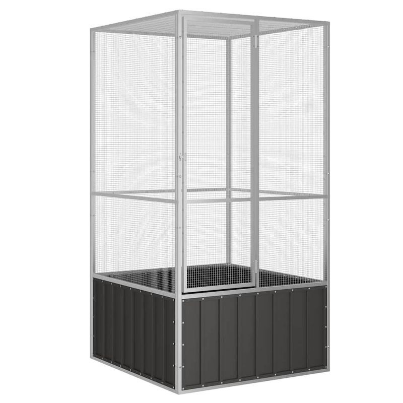 Large Anthracite Galvanized Steel Outdoor Bird Aviary