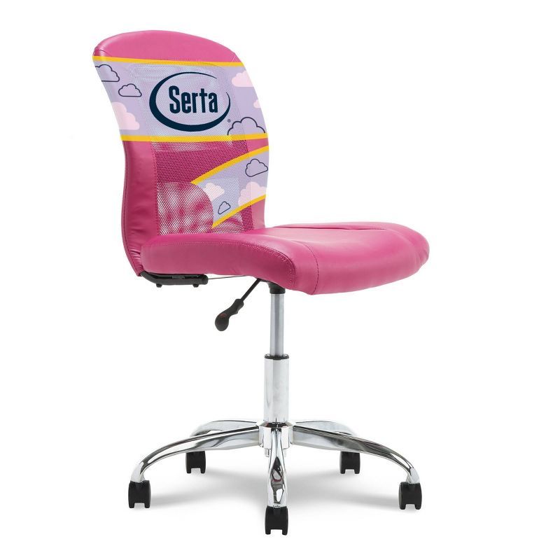 Pink Faux Leather Mesh Swivel Task Chair