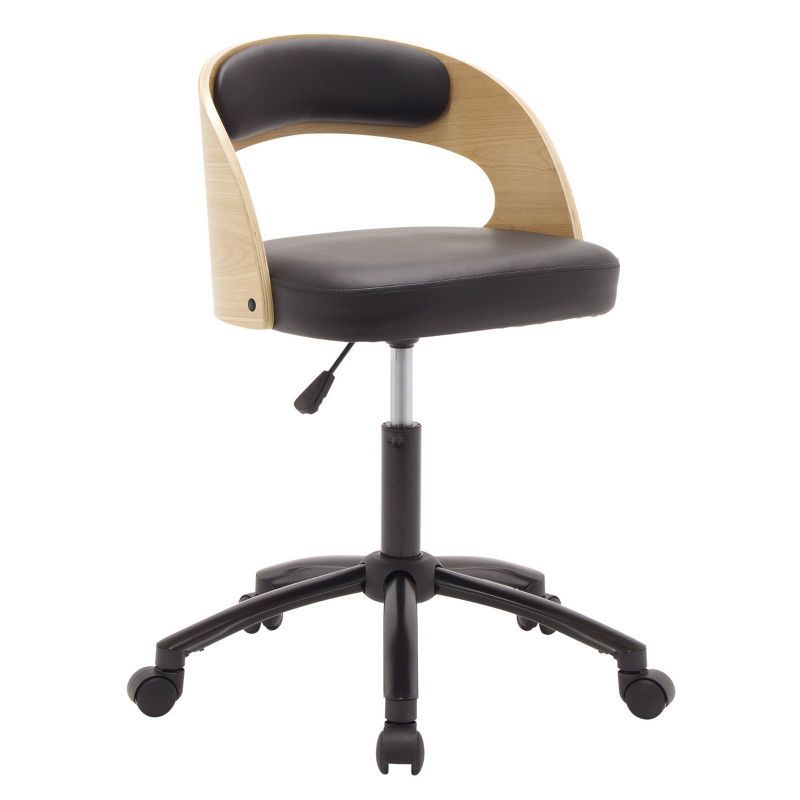 Ashwood Black Swivel Task Chair with Soft Vinyl Back