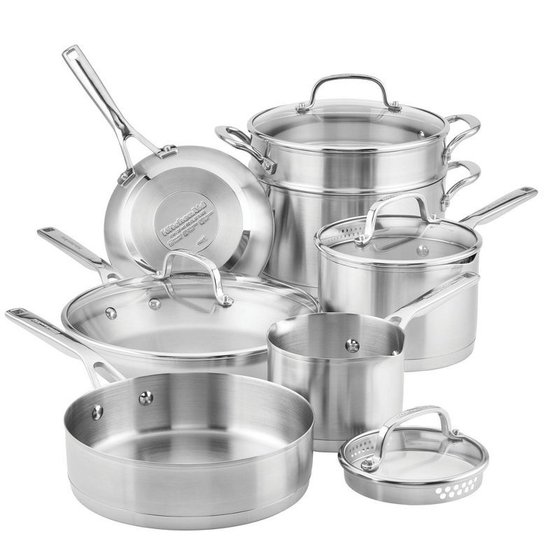 3-Ply Stainless Steel and Aluminum Non-Stick Cookware Set