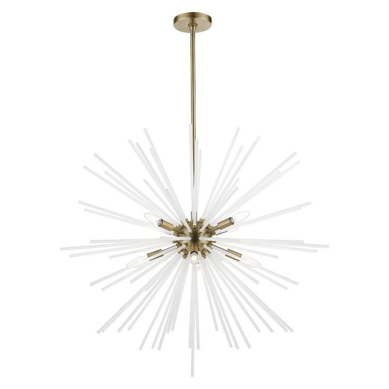 Uptown Antique Brass Large Foyer 8-Light Chandelier