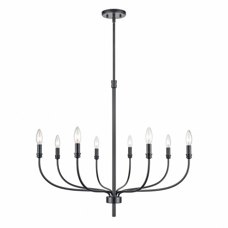 Matte Black 8-Light French Country Chandelier