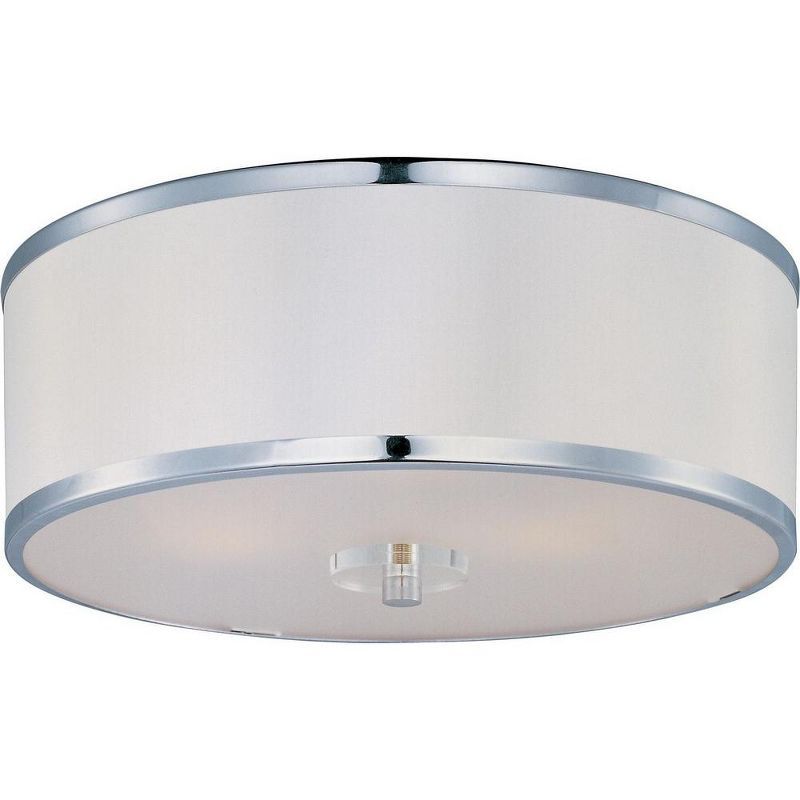 Polished Chrome Crystal Drum 3-Light LED Flush Mount