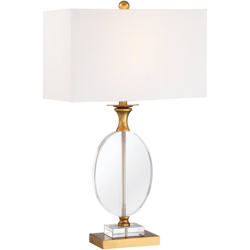 Vienna Gold and Clear Crystal Table Lamp with White Shade